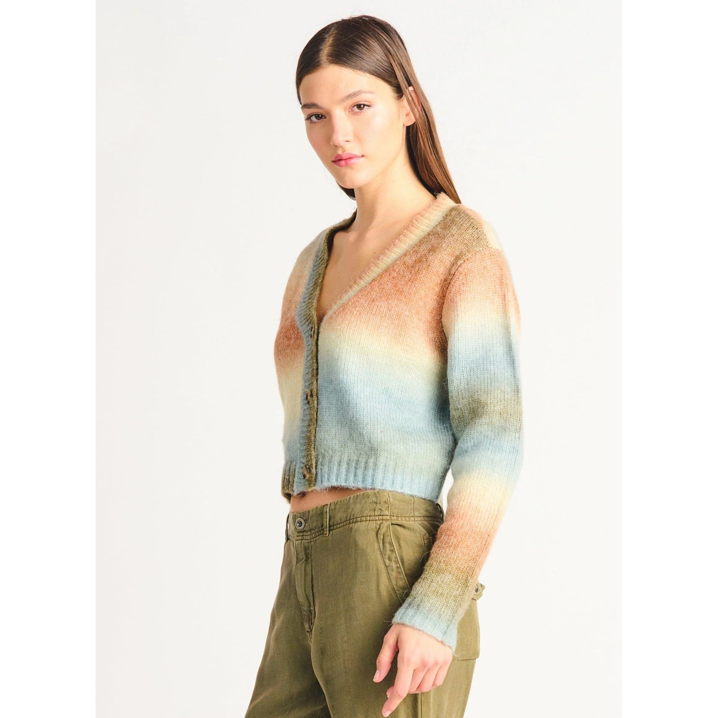Dex Button Front Gradient Cardigan