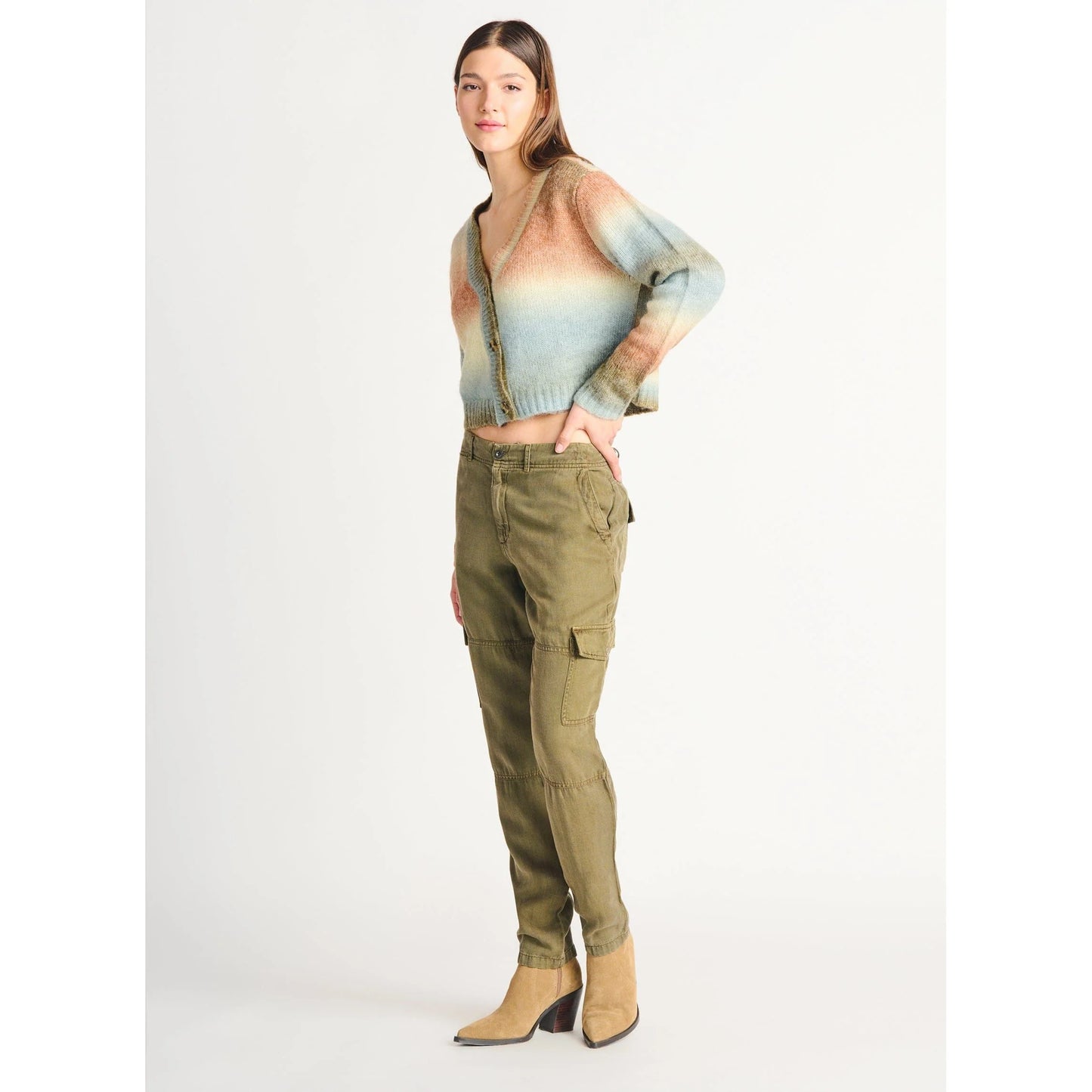 Dex Button Front Gradient Cardigan