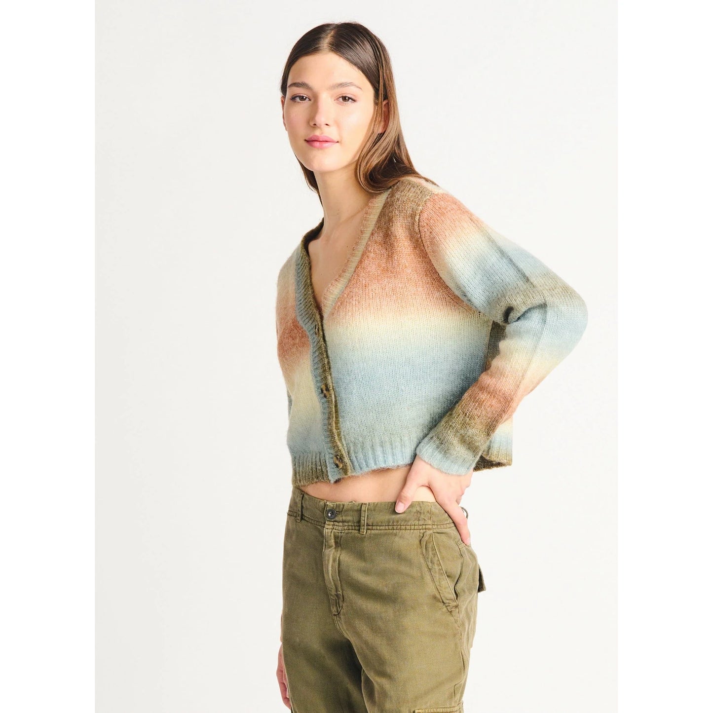 Dex Button Front Gradient Cardigan