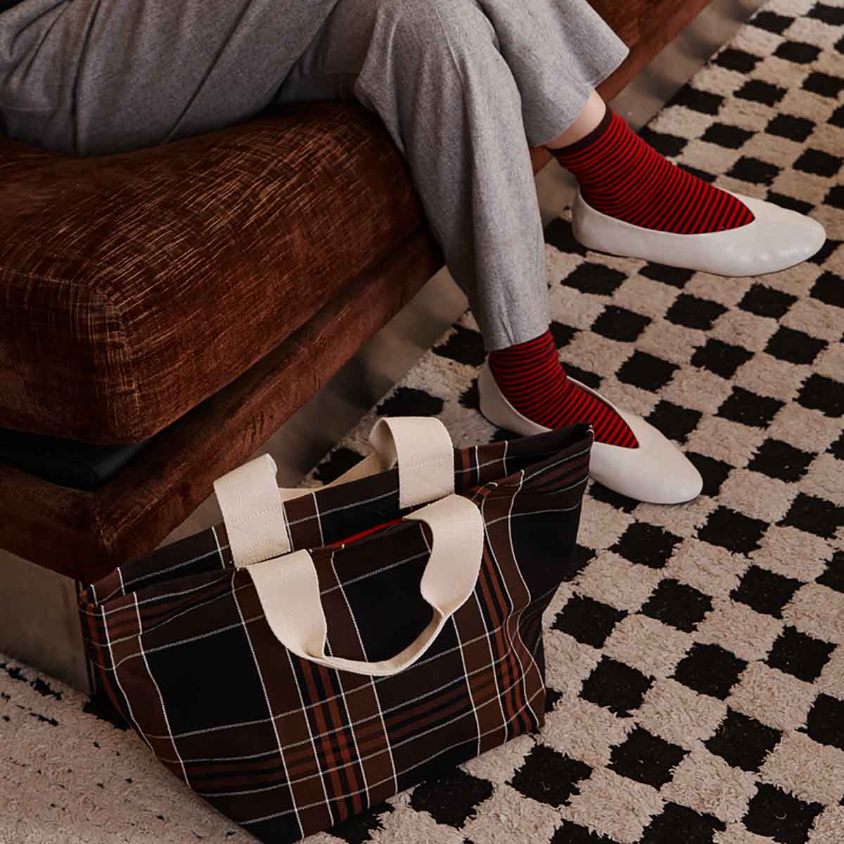 Rose in April Bag Tina Black Tartan