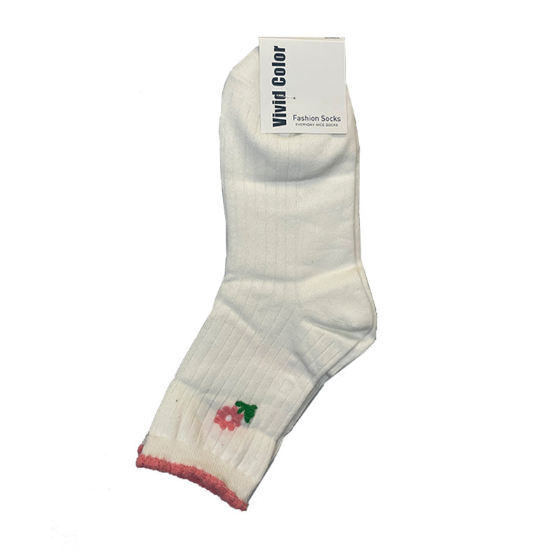 Single Flower Quarter Socks