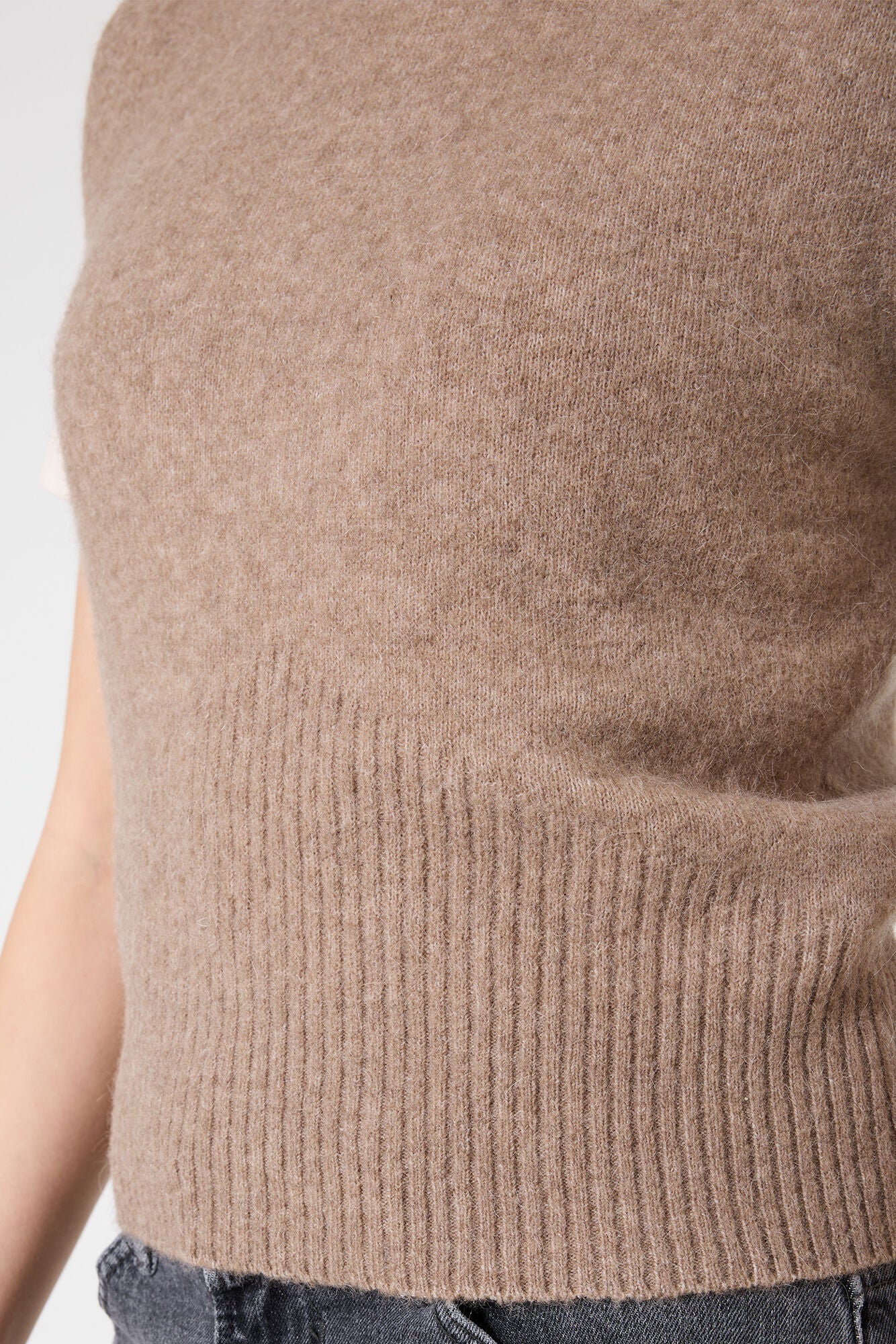 Garcia Taupe Knit Sweater Vest