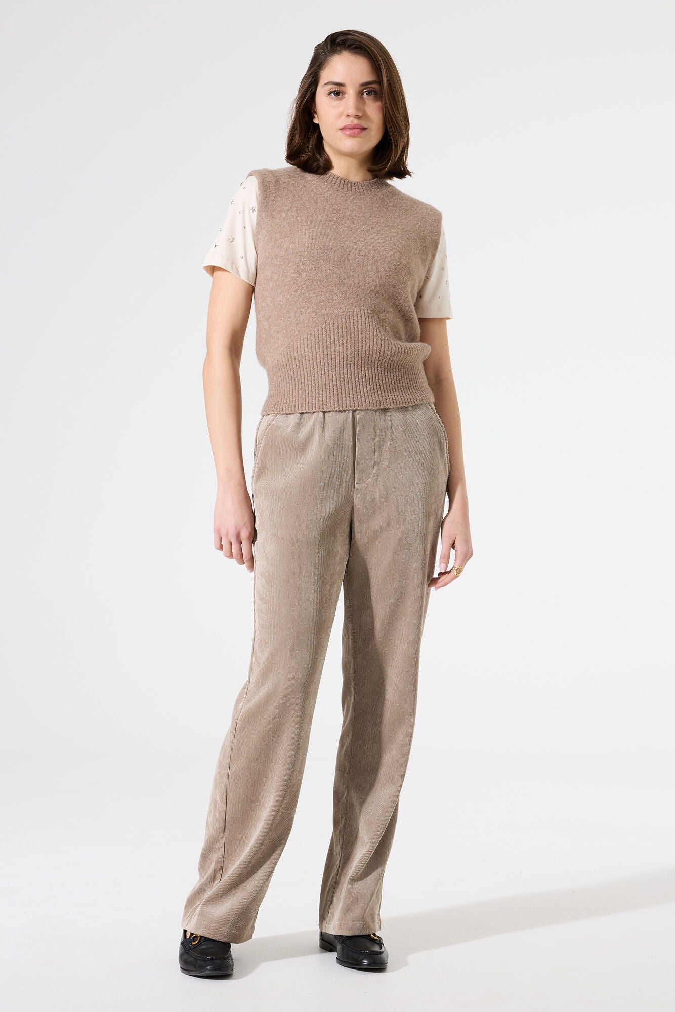Garcia Taupe Knit Sweater Vest