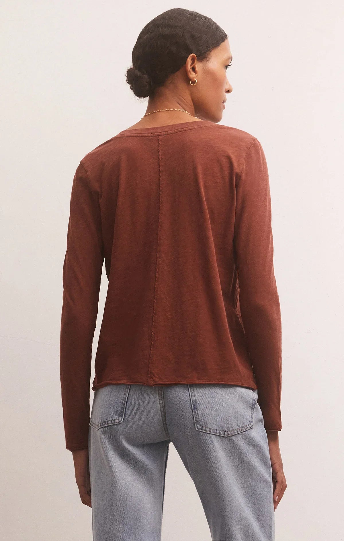 Z Supply Dark Rosewood Dream Slub Long Sleeve Tee