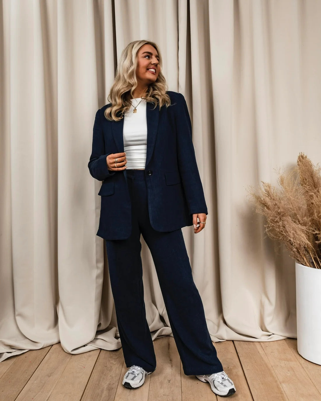 Vero Moda Vera Navy Blazer Linen Pants