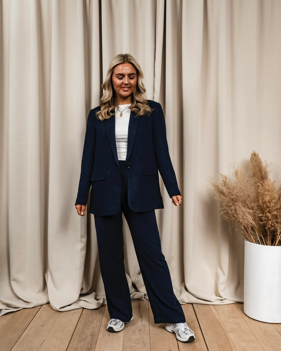 Vero Moda Vera Navy Blazer Linen Pants