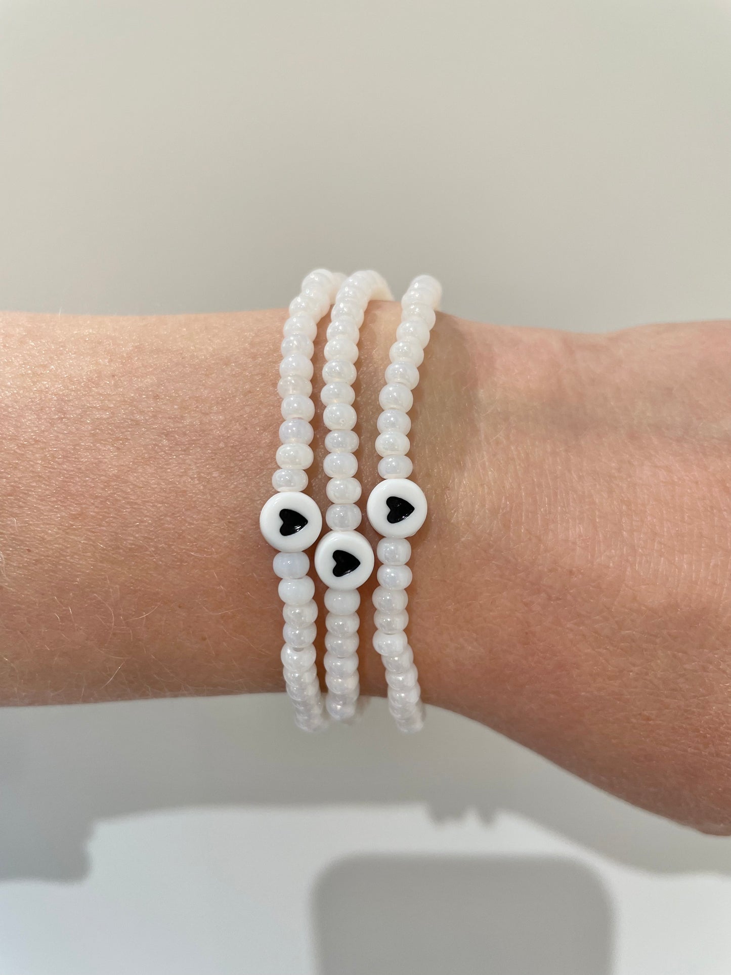 Made By Mira BLACK IVORY HEART Bracelet