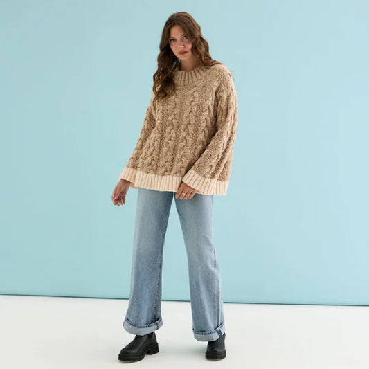 Cara & the Sky Beige Jennie Sweater