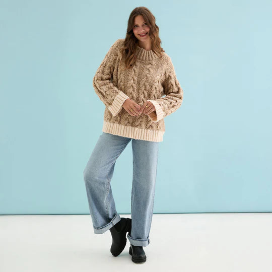 Cara & the Sky Beige Jennie Sweater