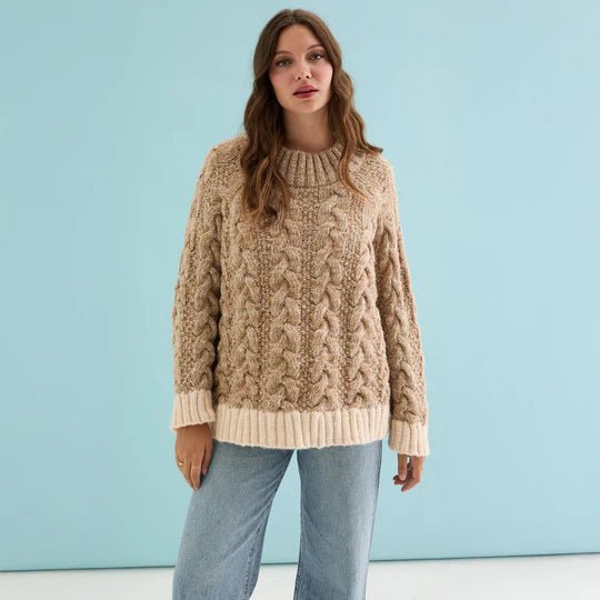 Cara & the Sky Beige Jennie Sweater