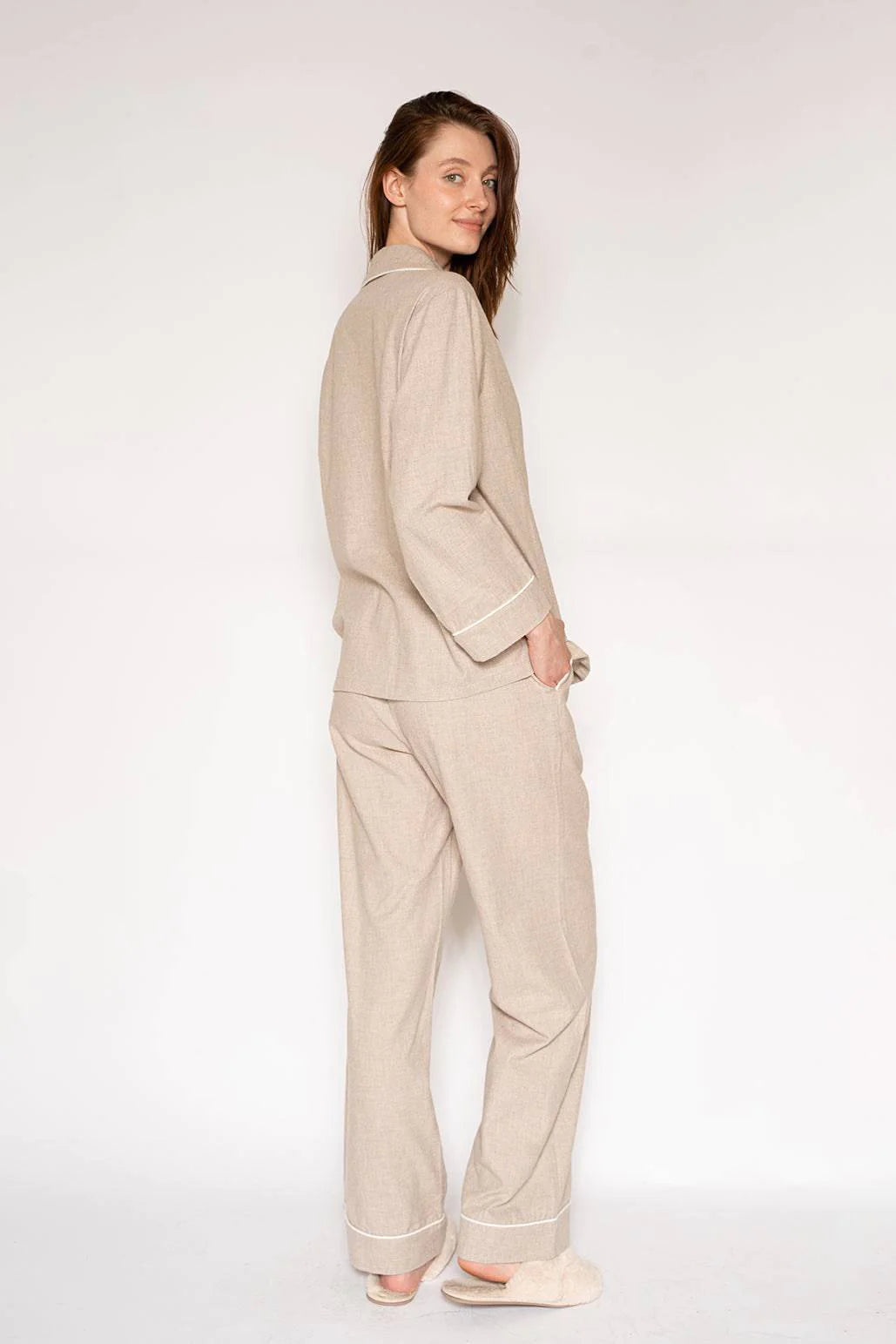 LatteLove Co. Heather Oat Flannel PJ Set
