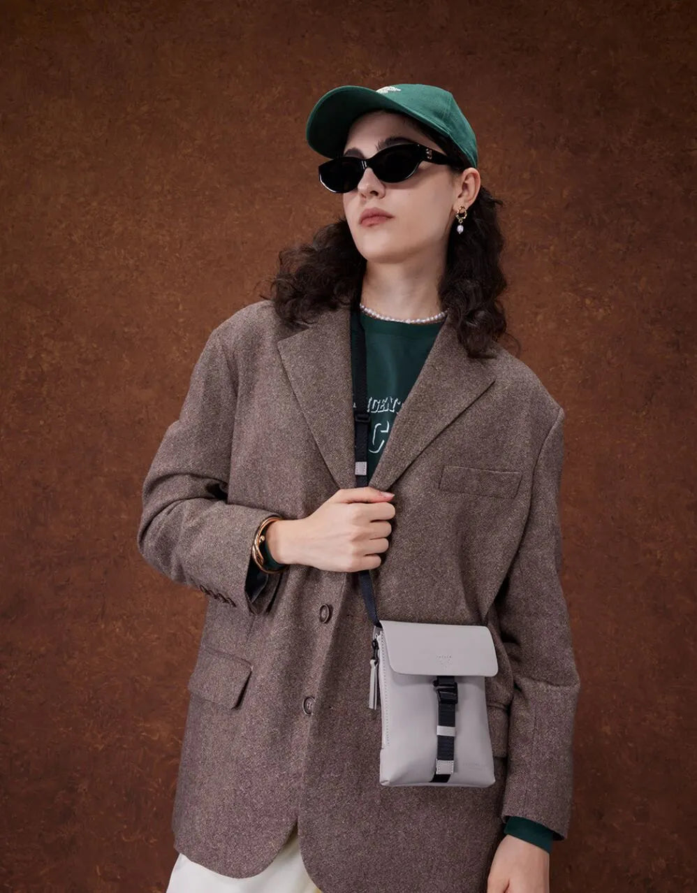 Gaston Luga Taupe Spläsh Mini Crossbody Bag