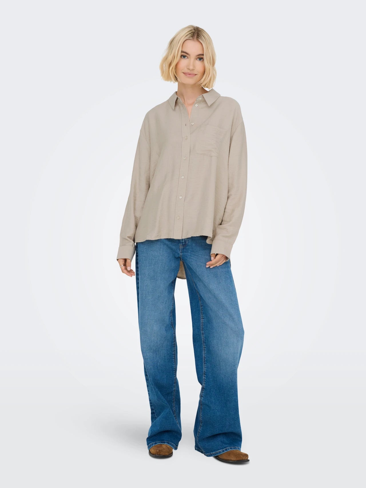 ONLY Lino Oxford Tan Blouse