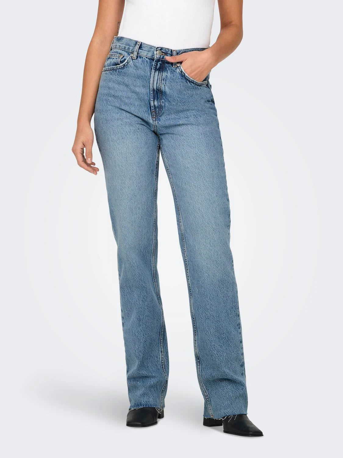 ONLY Riley High Rise Straight Leg Jeans