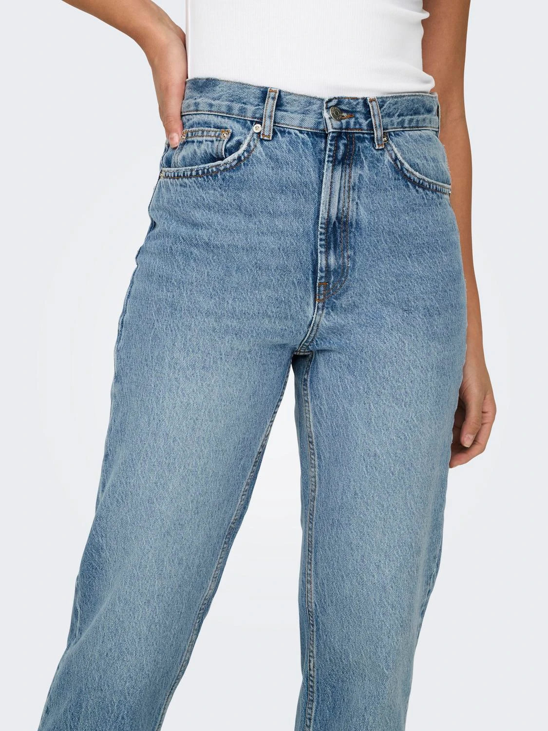 ONLY Riley High Rise Straight Leg Jeans