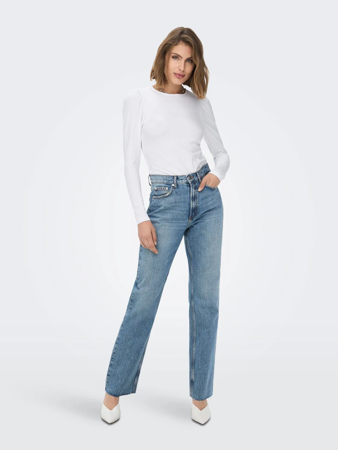 ONLY Riley High Rise Straight Leg Jeans