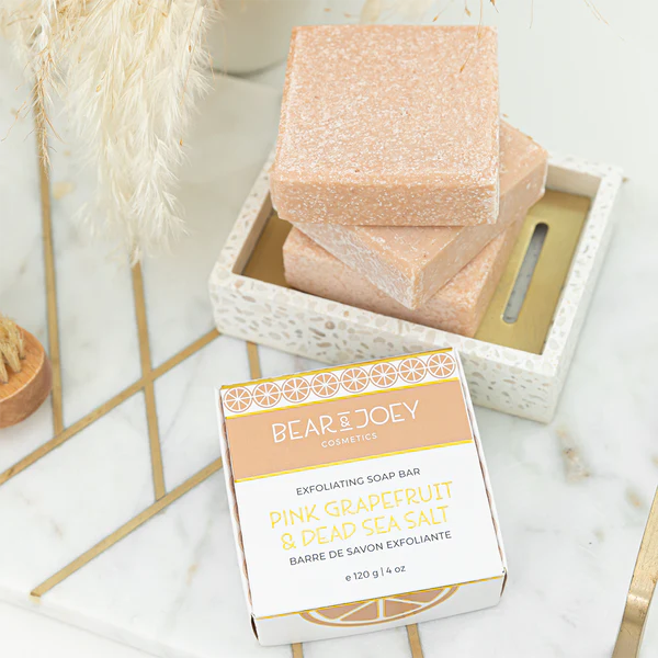 Bear & Joey Pink Grapefruit & Dead Sea Salt Exfoliating Soap Bar