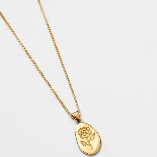 Wolf Circus Rose Necklace in Gold