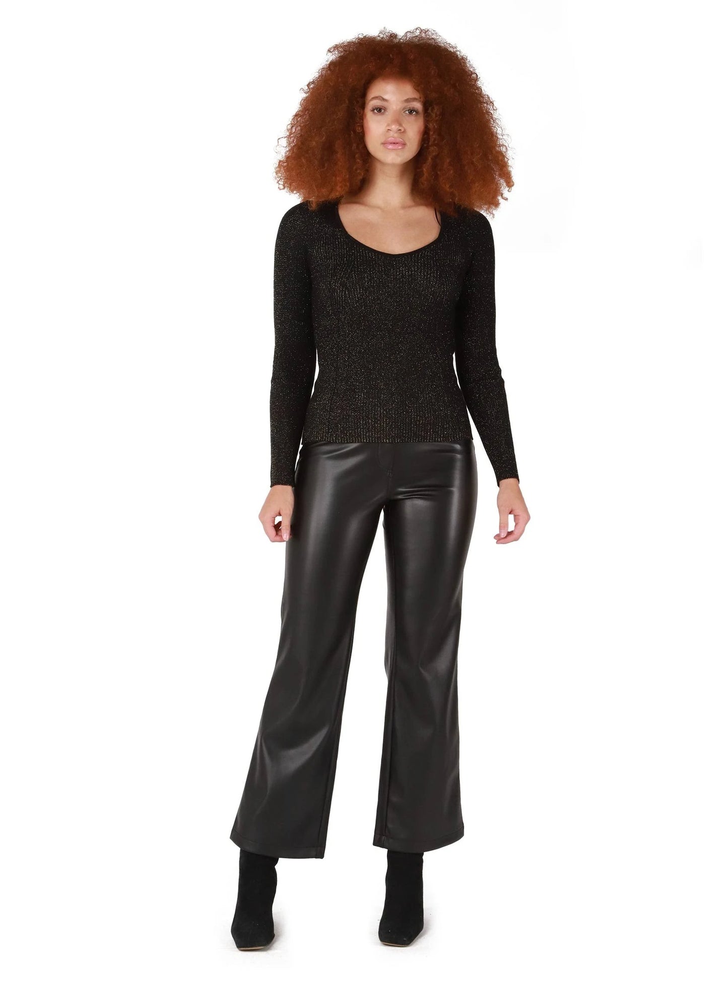 Dex Sweetheart Neckline Shimmer Sweater