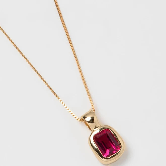 Wolf Circus Freya Necklace in Pink Ruby and Gold