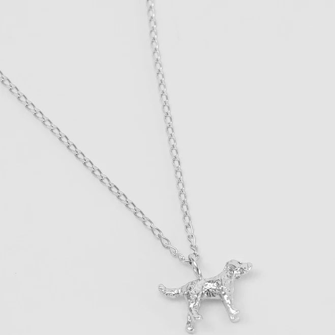 Wolf Circus Dog Charm Necklace in Sterling Silver