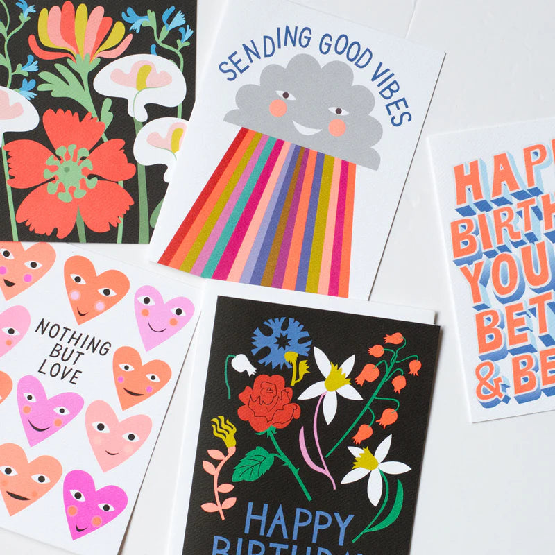 Banquet Black and Brights Floral Happy Birthday Card