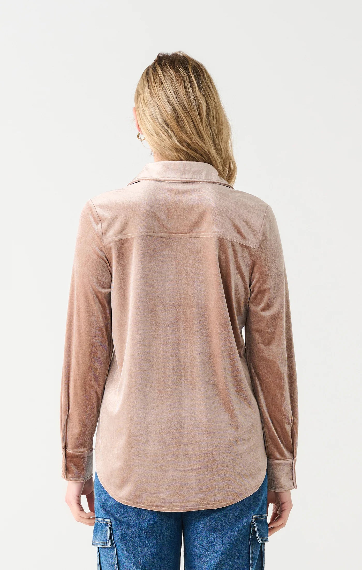 Dex Button Front Velvet Shirt