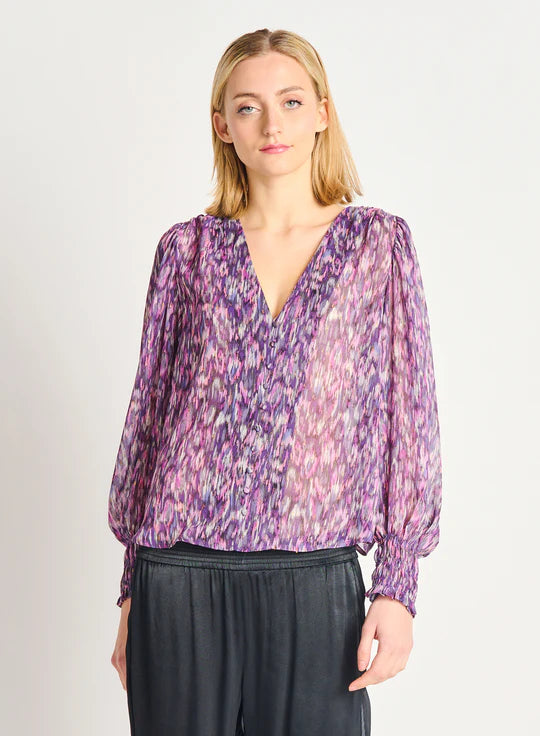 Dex Cuff Printed Woven Blouse