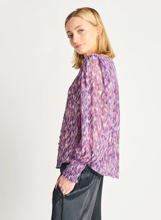 Dex Cuff Printed Woven Blouse