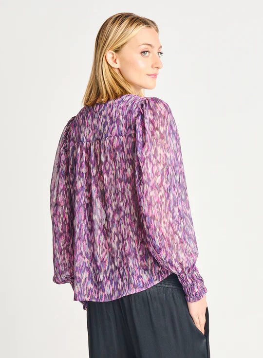 Dex Cuff Printed Woven Blouse