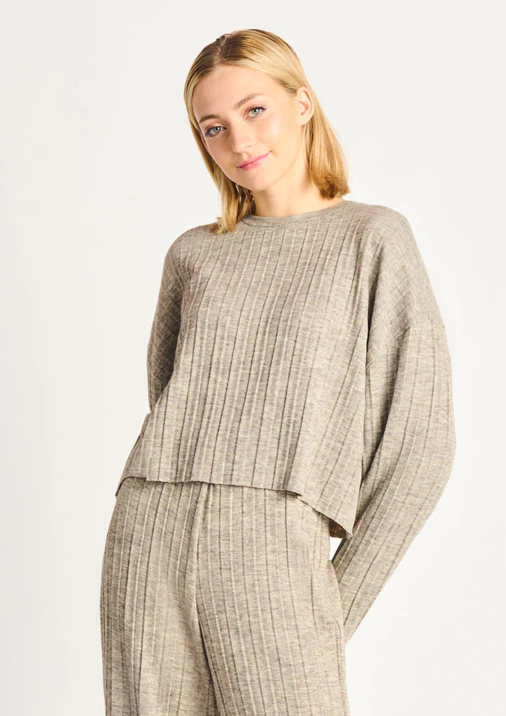 Dex Wide Ribbed Sweater Top