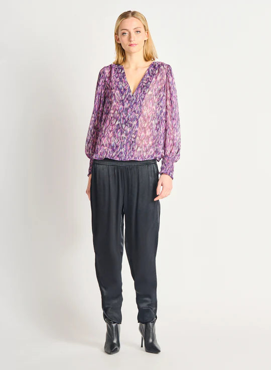 Dex Cuff Printed Woven Blouse