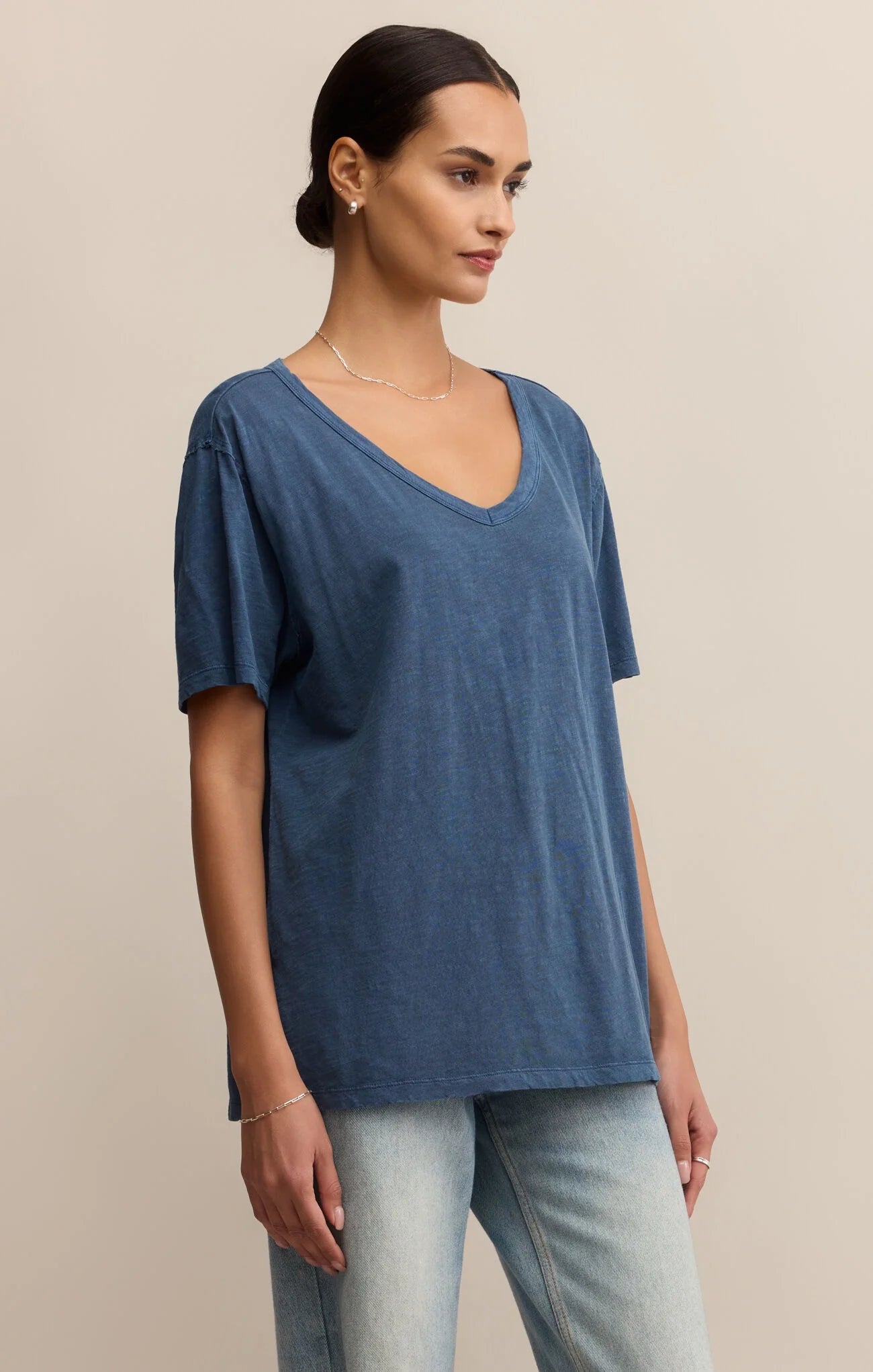 Z Supply Vintage Indigo Lively Relaxed V-Neck Tee