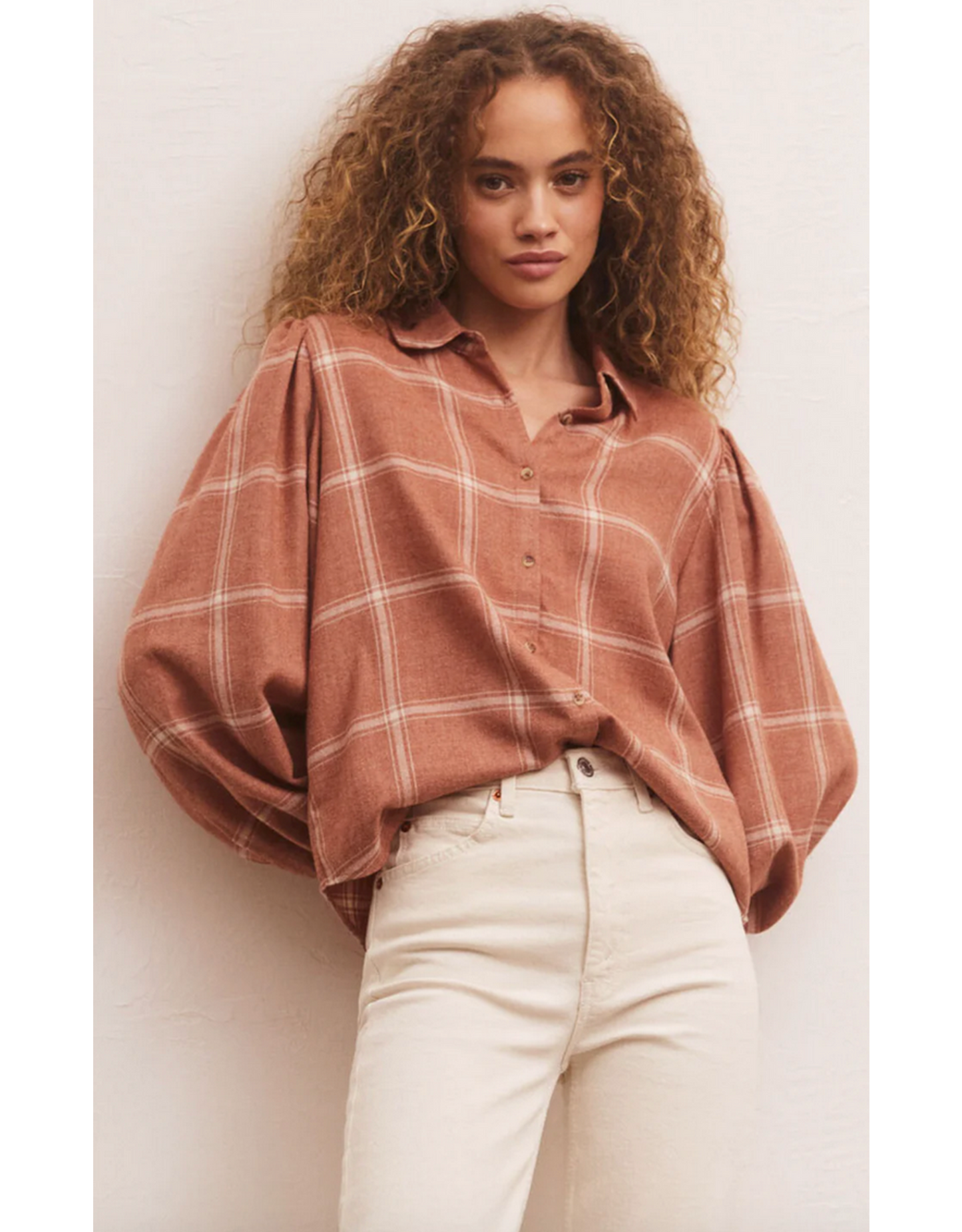 Z Supply Overland Plaid Blouse