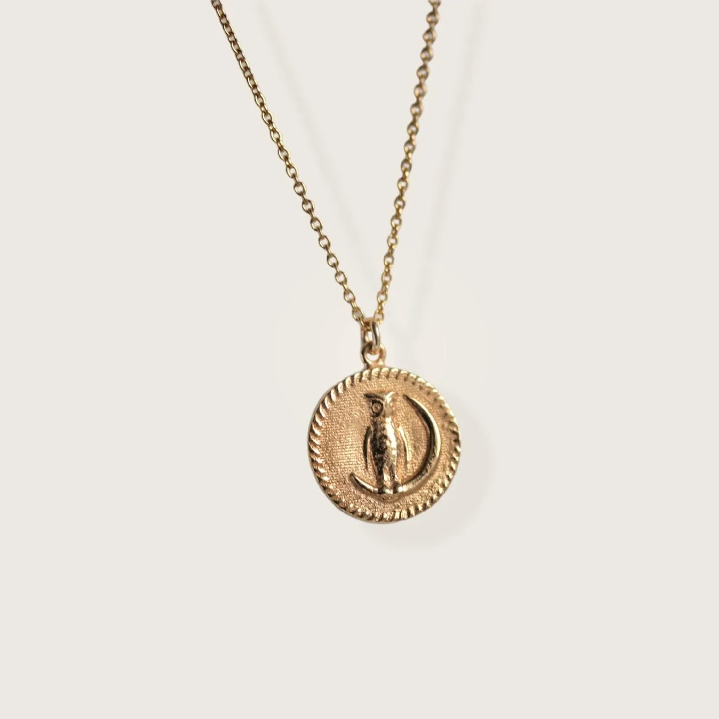 Little Gold Night Owl Necklace