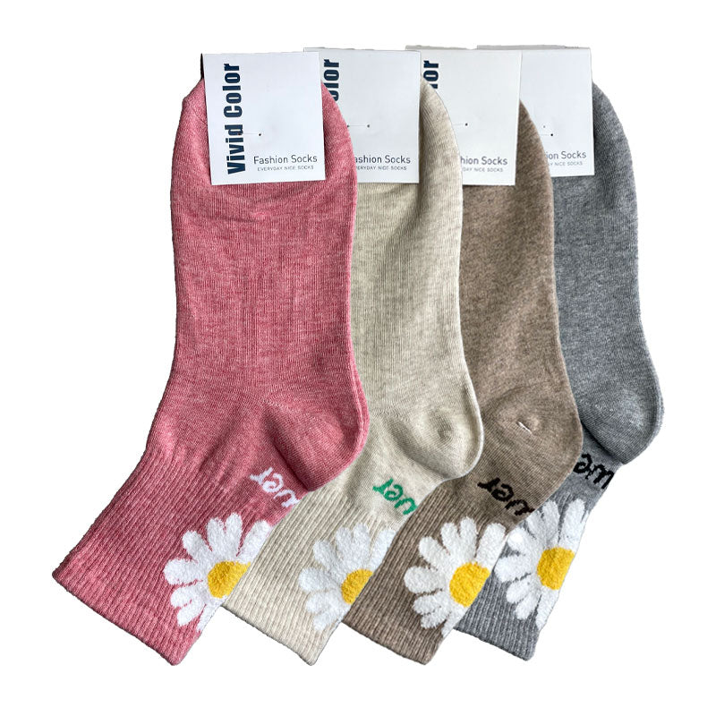 Blooming Flower Quarter Socks