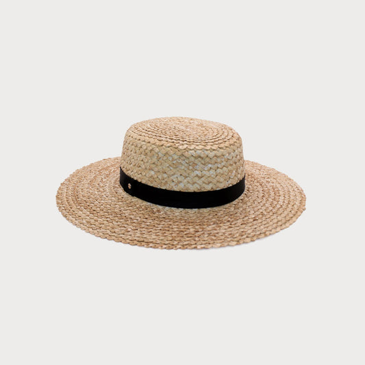 Ace of Something Lerici Straw Boater | Natural Black