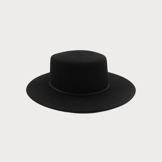 Ace of Something Black Matilda Flat Brim Boater