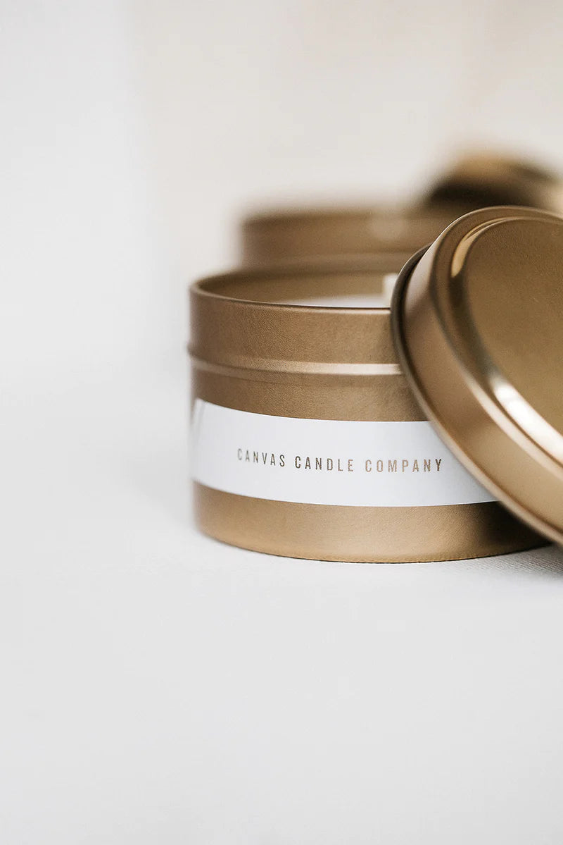 Canvas Candle Co- Best Coast Gold Travel Tin Candle