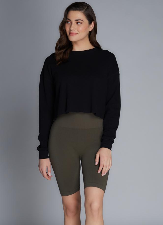 C'est Moi Bamboo Rib Highwaisted Bike Shorts