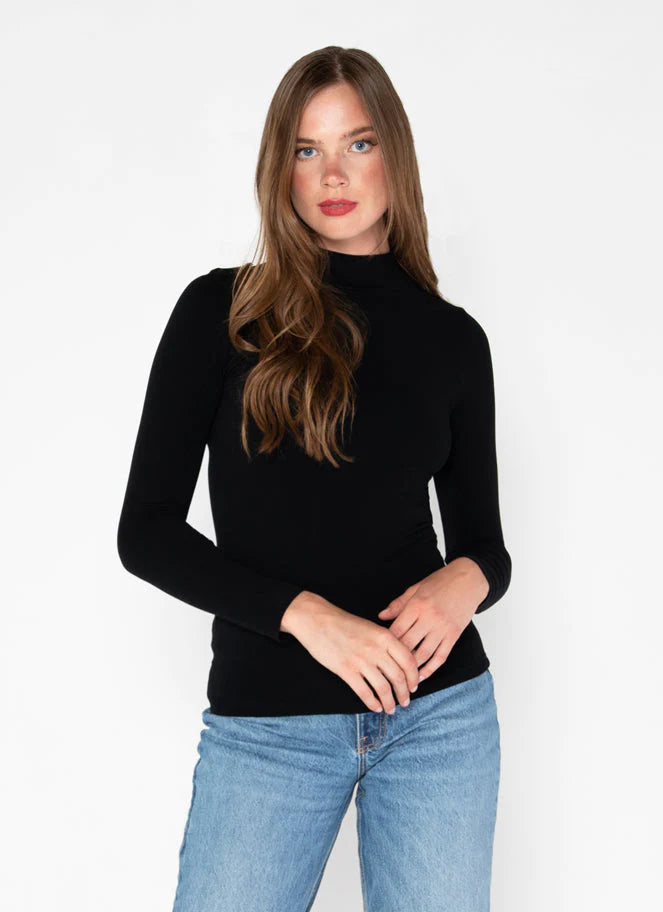 C'est Moi Bamboo Mock Neck Top