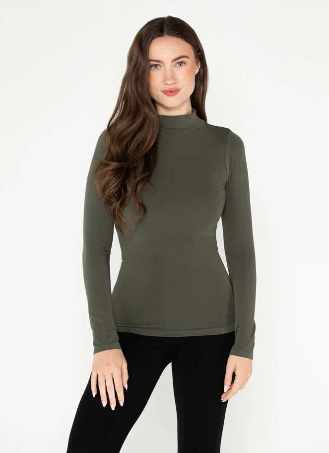 C'est Moi Bamboo Mock Neck Top