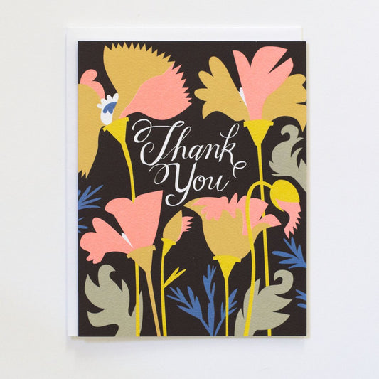 Banquet Wild California Poppies Thank You Card