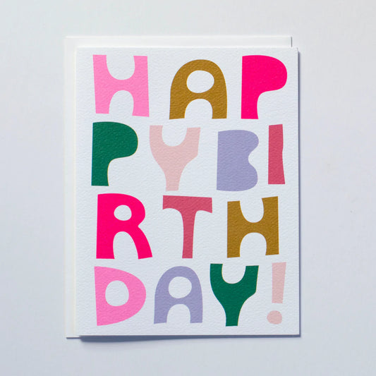 Banquet Block Letter Birthday Card