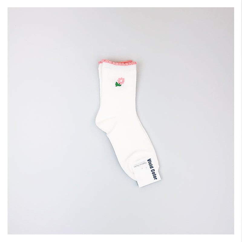 Single Flower Quarter Socks