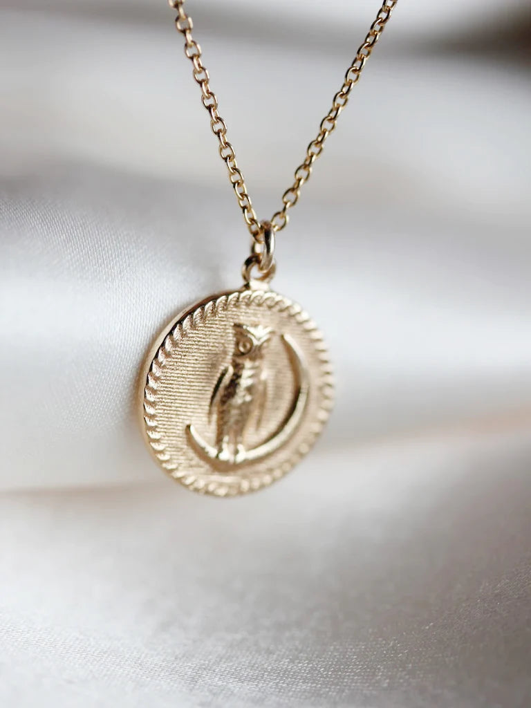 Little Gold Night Owl Necklace