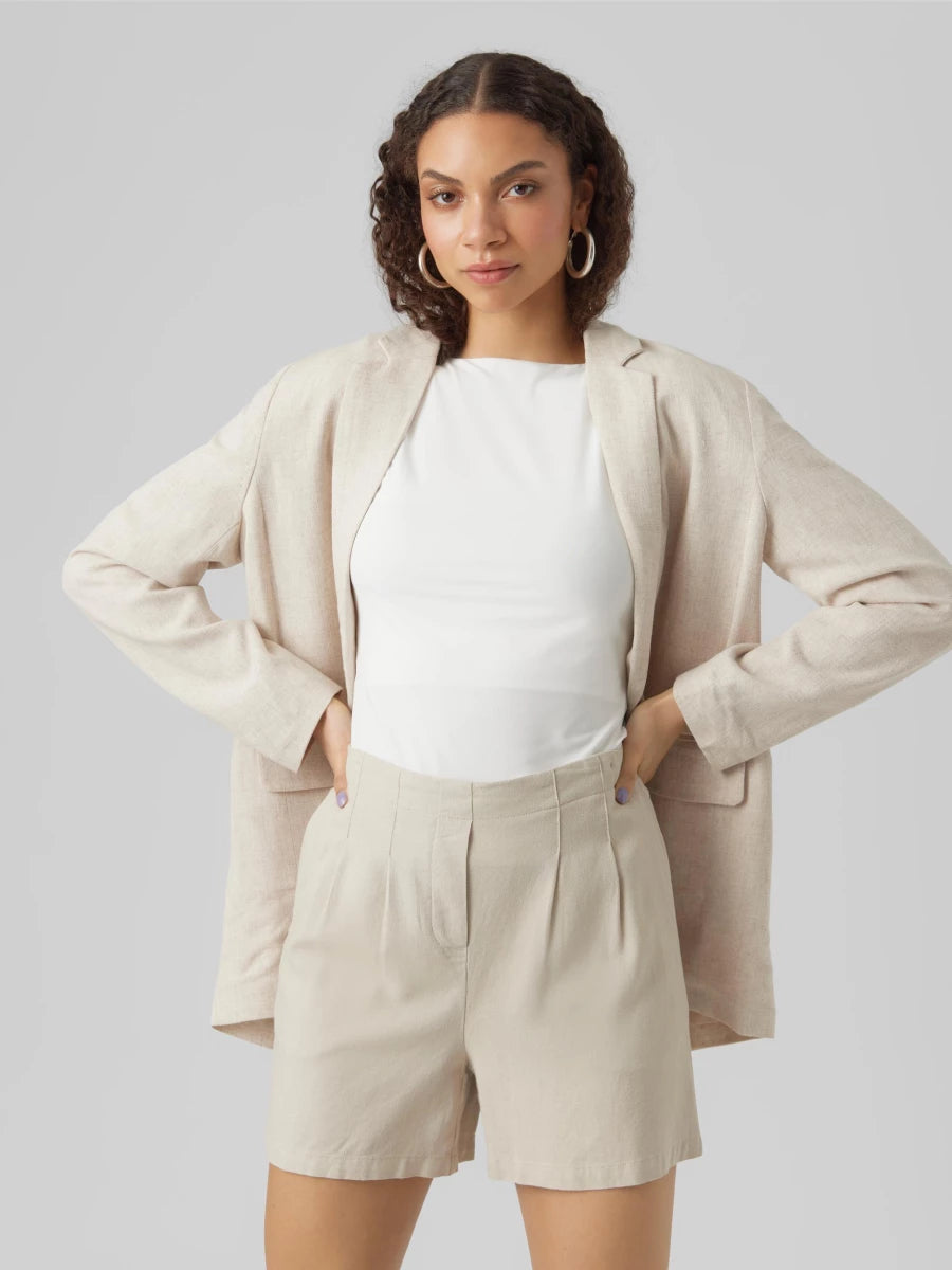 Vero Moda Oatmeal Vera Linen Blazer