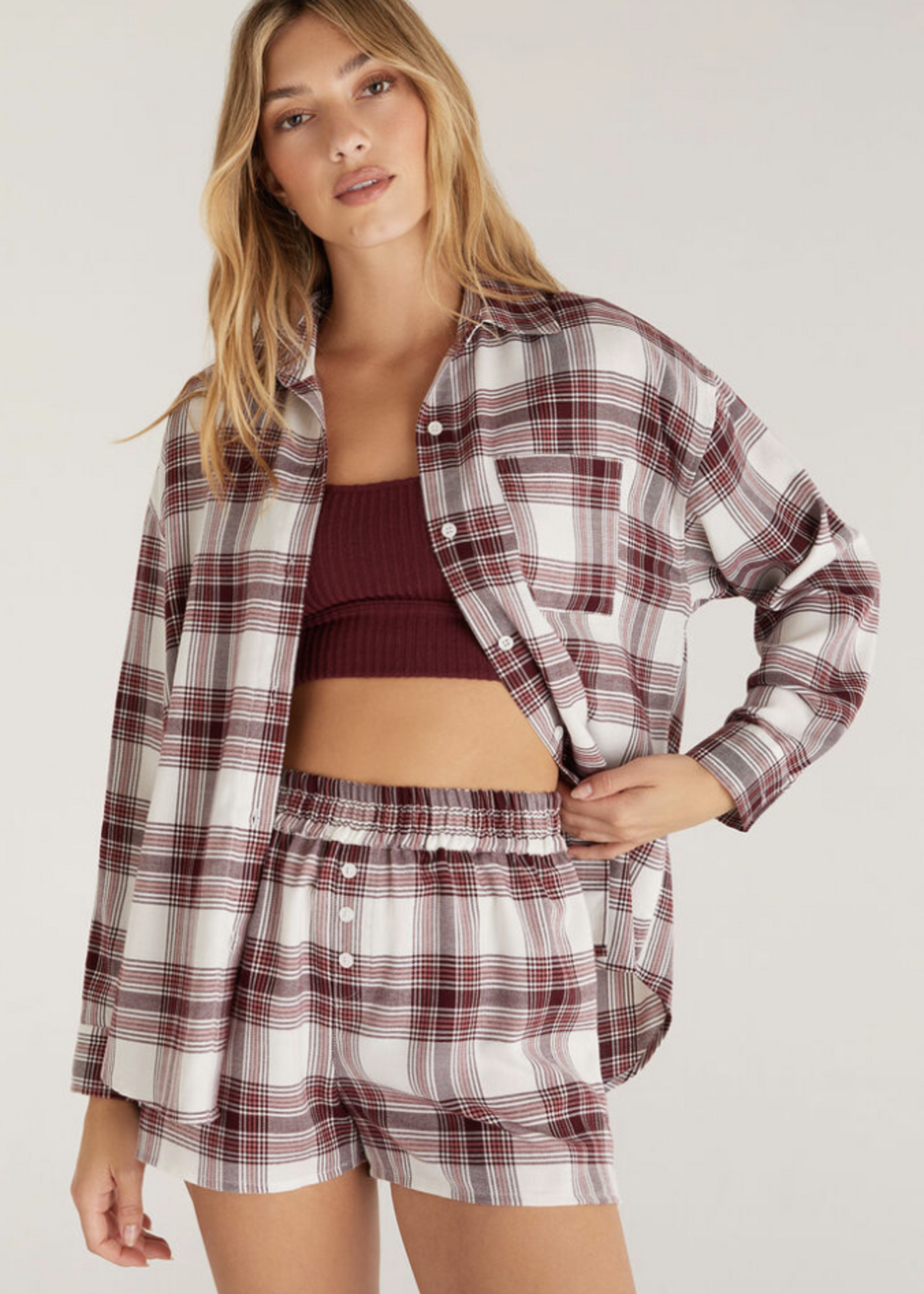 Z Supply Bone Road Trip Plaid Set