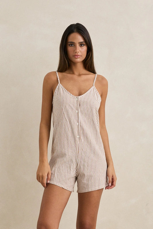 Rhythm Valley Stripe Adjustable Romper