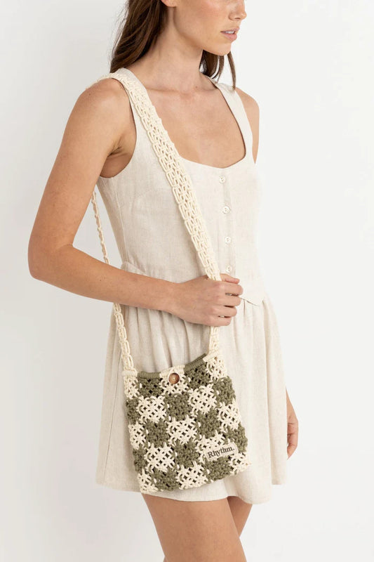 Rhythm Green Crochet Shoulder Bag